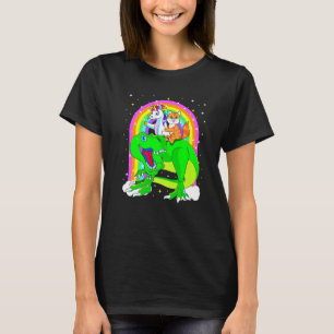 Camiseta Unicornio montando Trex Dinosaur Cat Space Gala Ga