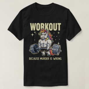 Camiseta Unicornio musculoso levantando pesas entrenamiento