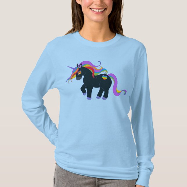 Camiseta Unicornio negro (Anverso)