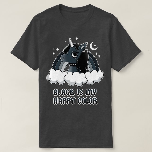 Camiseta Unicornio negro 1 (Diseño del anverso)