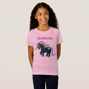 Camiseta Unicornio negro personalizado