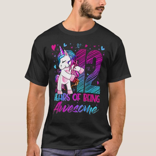 Camiseta Unicornio P Chica de 12 años de edad (Anverso)