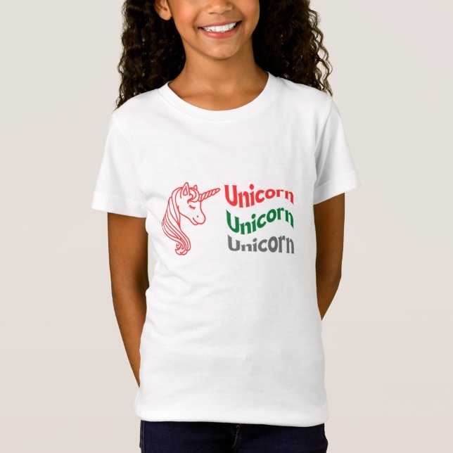 Camiseta unicornio para chicas. (Anverso)