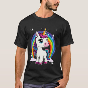 Camiseta Unicornio para niñas arcoíris lindo unicornio mági