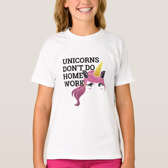 Camiseta unicornio para niños - Graciosa 'No hago  (Anverso)