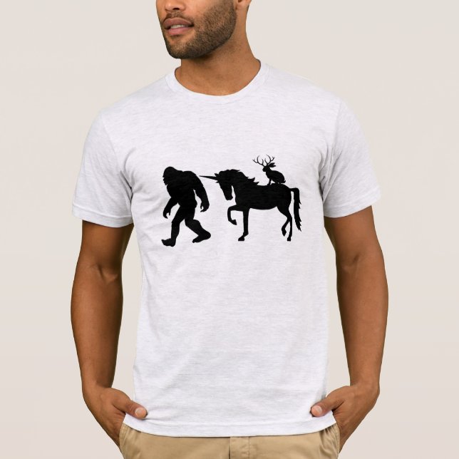 Camiseta Unicornio, Pie Grande, Jackalope (Anverso)