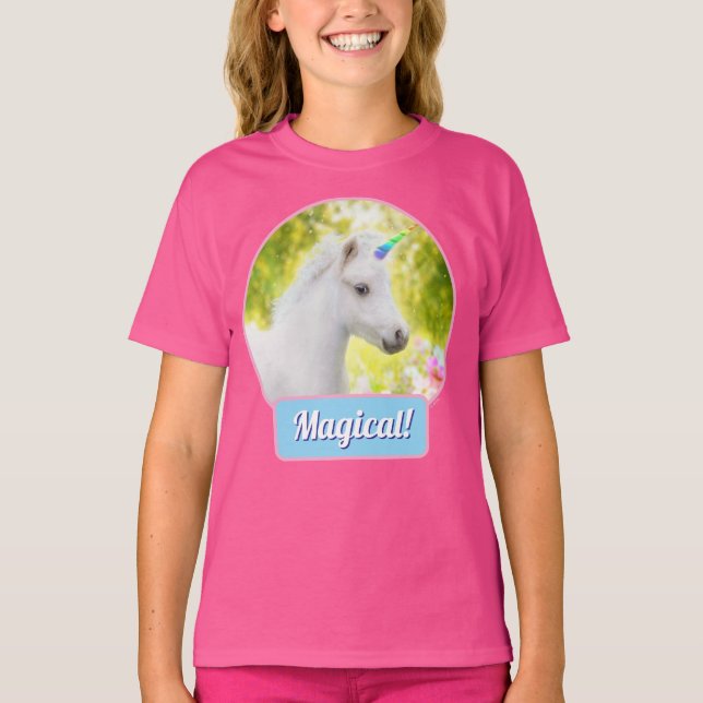 Camiseta Unicornio Poni Blanco (Anverso)