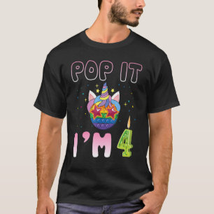 Camiseta Unicornio Pop It I’s a 4 Years Happy My Birthday Y