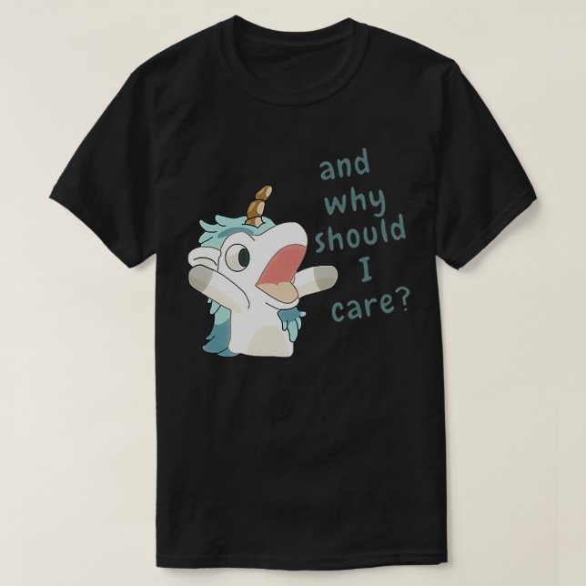 Camiseta unicornio por qué debería importarme (Diseño del anverso)