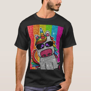Camiseta Unicornio, Purpurina arcoíris, espumosamente LGBT