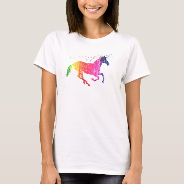 Camiseta Unicornio rosa arcoiris (Anverso)