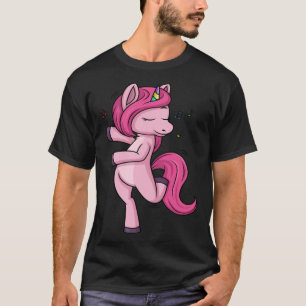 Camiseta Unicornio rosa bailando para mujeres y Chicas