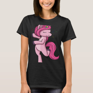 Camiseta Unicornio rosa bailando para mujeres y Chicas