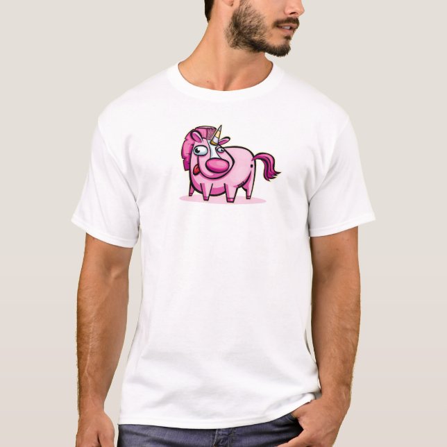 Camiseta Unicornio rosa de arte (Anverso)