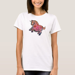 Camiseta Unicornio rosa de arte