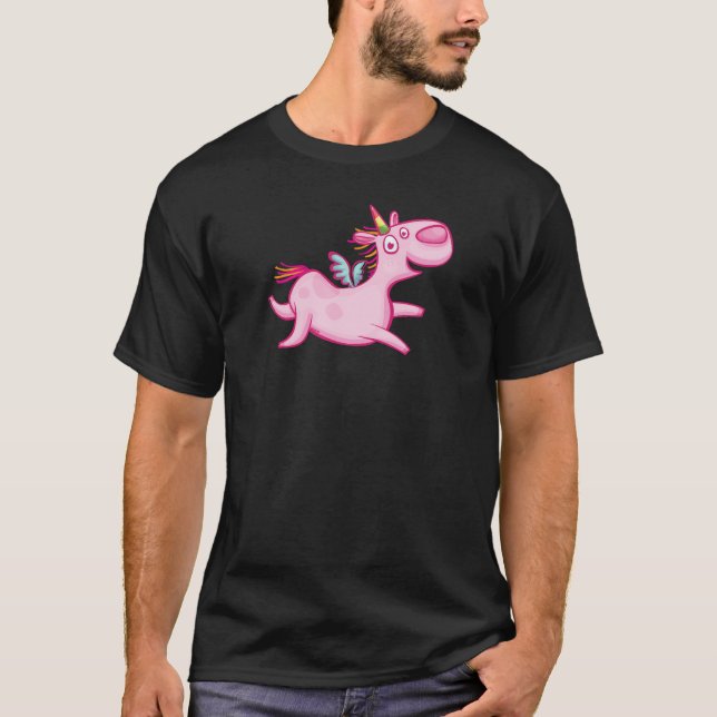 Camiseta Unicornio rosa de arte (Anverso)
