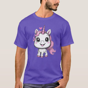 Camiseta Unicornio Rosa Feliz Unicornio Kawaii Adorable