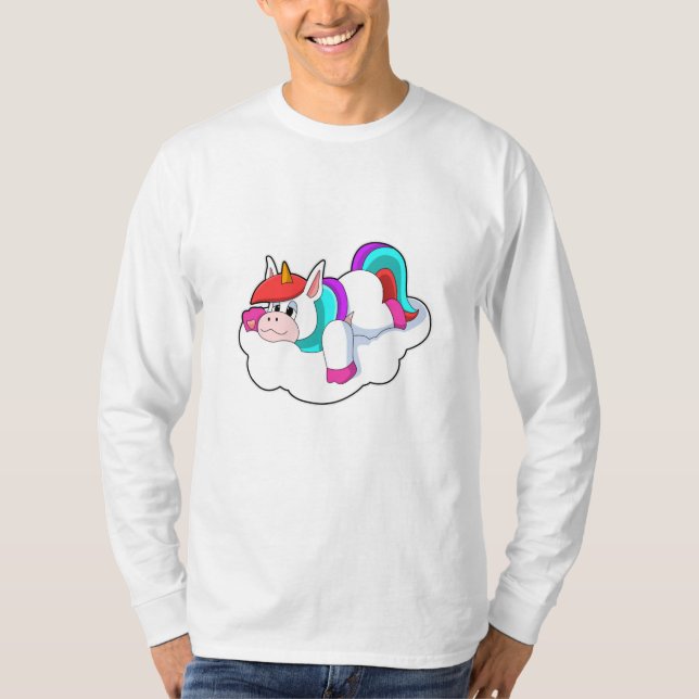 Camiseta Unicornio sobre nubes (Anverso)