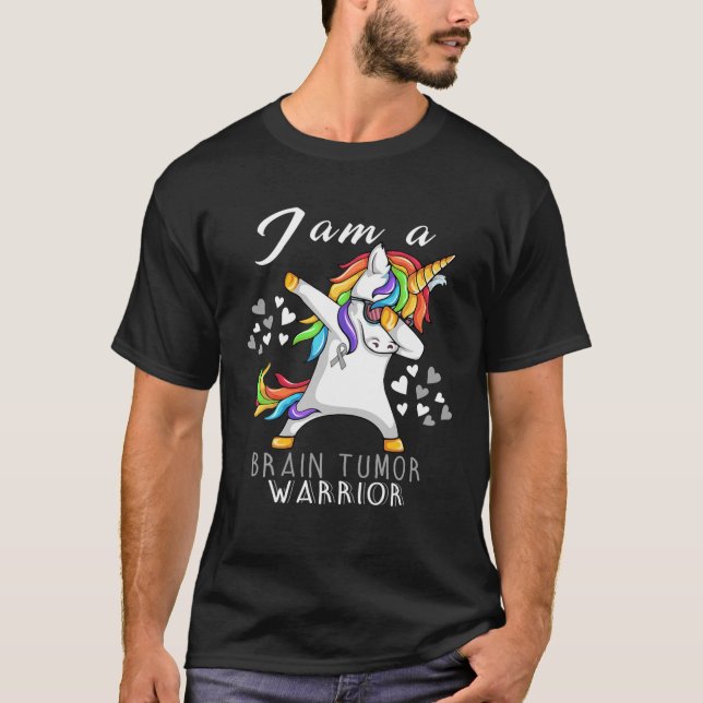 Camiseta Unicornio Soy Un Guerrero De Tumores Cerebrales (Anverso)