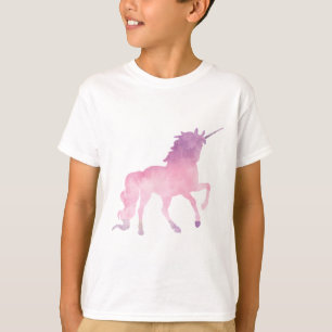 Camiseta Unicornio suave del rosa de la acuarela
