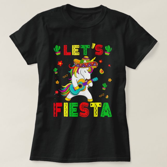Camiseta Unicornio tocando guitarra Cinco De Mayo (Diseño del anverso)
