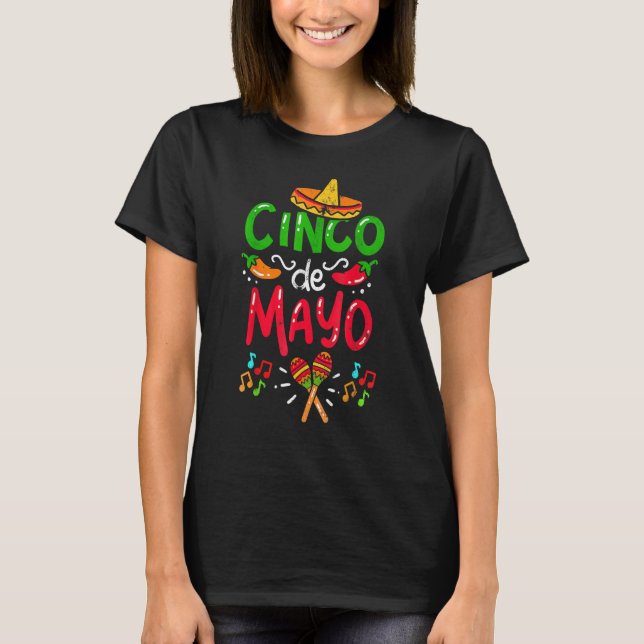 Camiseta Unicornio Viendo Máscara Cinco De Mayo (Anverso)
