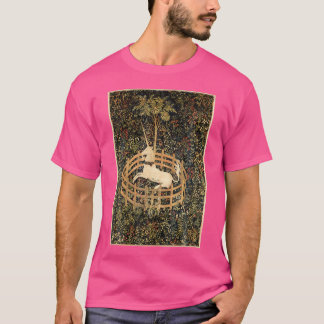 Camiseta Unicornio Vintage En Cautiverio Tapiz Medieval