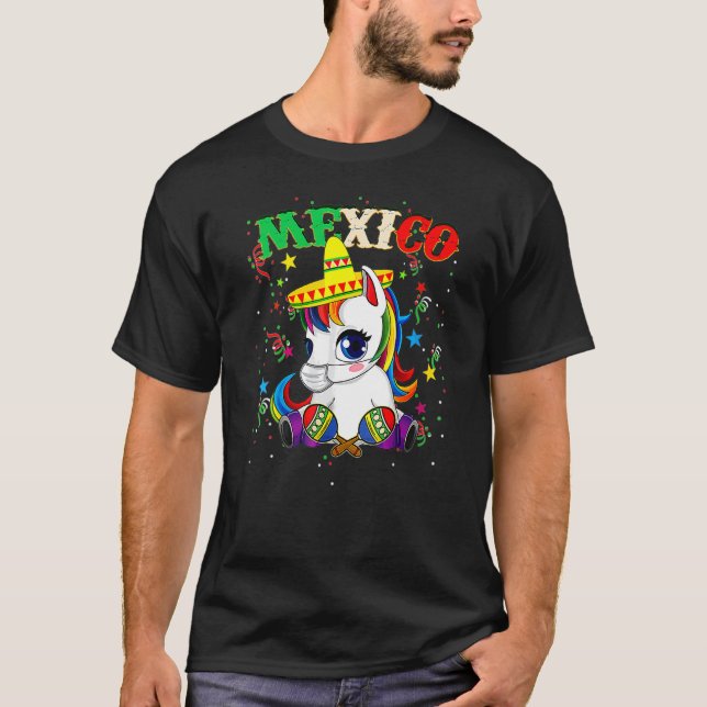 Camiseta Unicornio vistiendo máscara Cinco De Mayo Festival (Anverso)