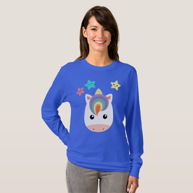 Camiseta Unicornio y estrellas (Anverso completo)