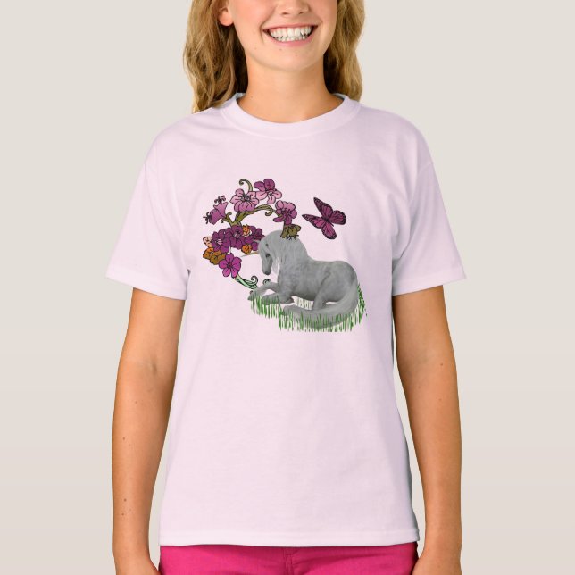 Camiseta Unicornio Y Flores (Anverso)