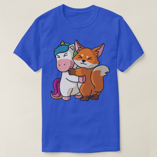Camiseta Unicornio y Fo Cute Animales para las mujeres (Diseño del anverso)