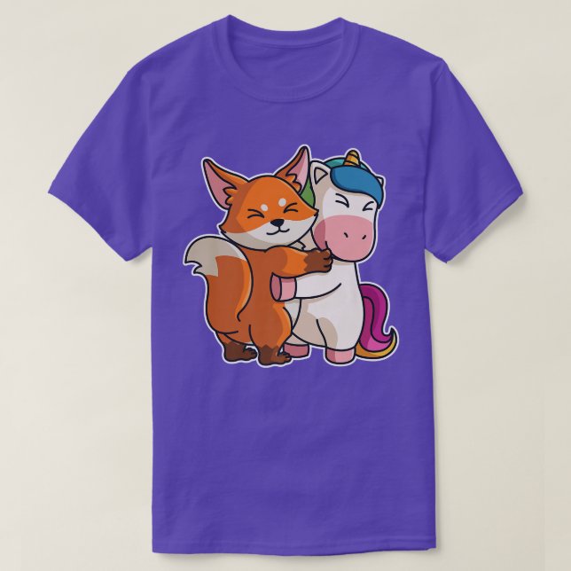 Camiseta Unicornio y Fo Kawaii dividen a los animales para  (Diseño del anverso)