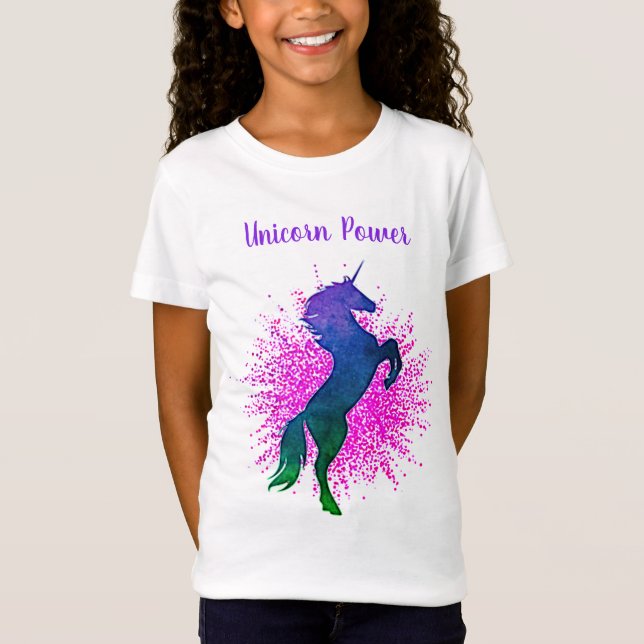 Camiseta Unicornio y Purpurina morado (Anverso)