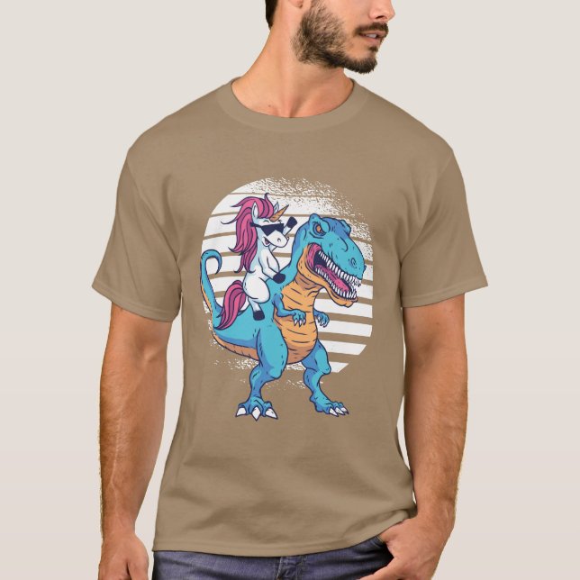 Camiseta Unicornio y T-Rex (Anverso)