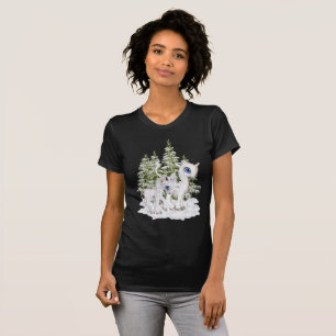 Camiseta Unicornios del bebé en la nieve