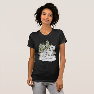 Camiseta Unicornios del bebé en la nieve