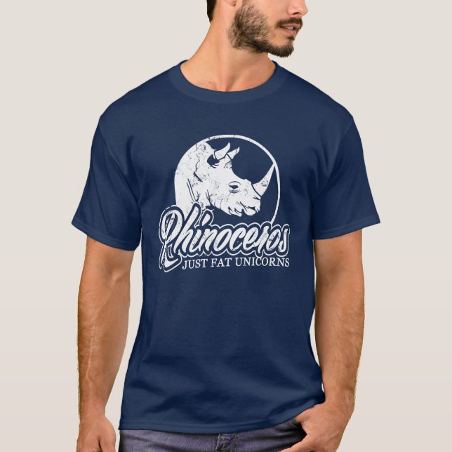 Camiseta Unicornios gordos del rinoceronte apenas (Anverso)