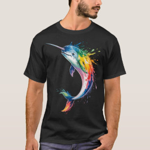 Camiseta Unicornios Marinos Narvales Acuarela