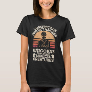 Camiseta Unicornios Piensa en el Manag del Proyecto de Cons