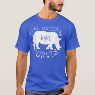 Camiseta Unicornios reales tienen curvas rinocerontes diver