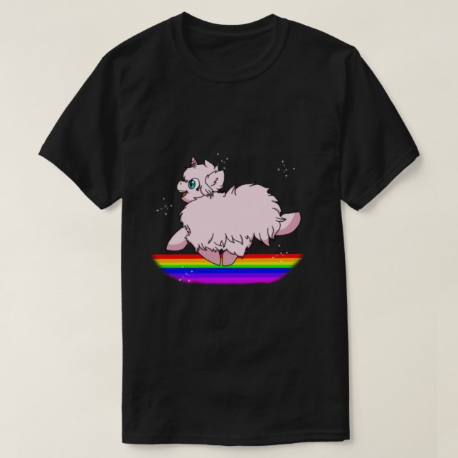 Camiseta Unicornios rosados flúfitos bailando en la fiesta  (Diseño del anverso)