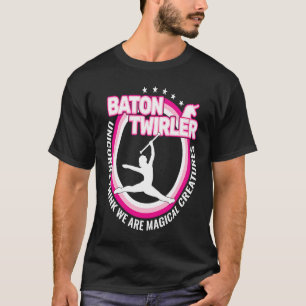 Camiseta Unicornios y Baton Twirler Baton Twirling retro