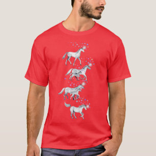 Camiseta Unicornios y estrellas en gris suave