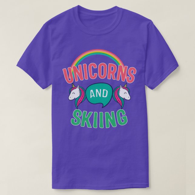 Camiseta Unicornios Y Regalos De Esquí (Diseño del anverso)