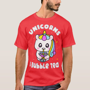 Camiseta Unicornios Y Té De Burbuja Chibi Cute Unicorn