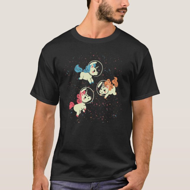 Camiseta Unicorns Astronaut Outer Space Magical Animal Gala (Anverso)