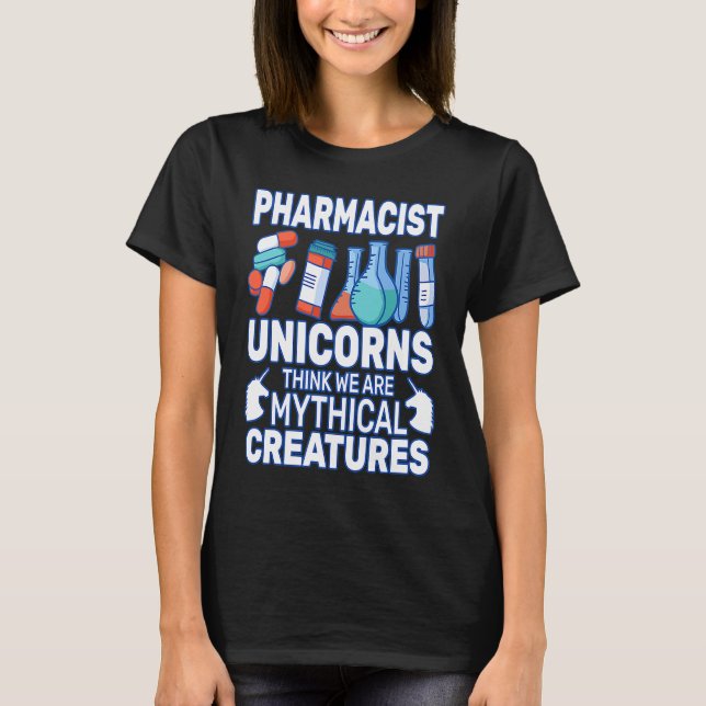 Camiseta Unicorns Think Druggists farmacia mujer (Anverso)