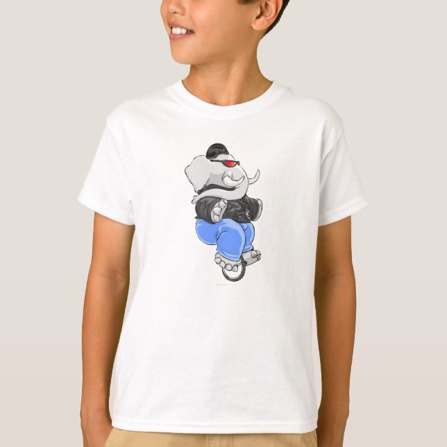 Camiseta Unicycle del elefante (Anverso)