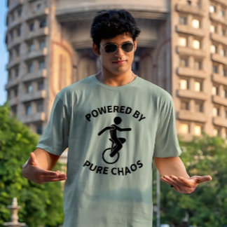 Camiseta Unicycle – Powered By Pure Chaos | Funny Cycling