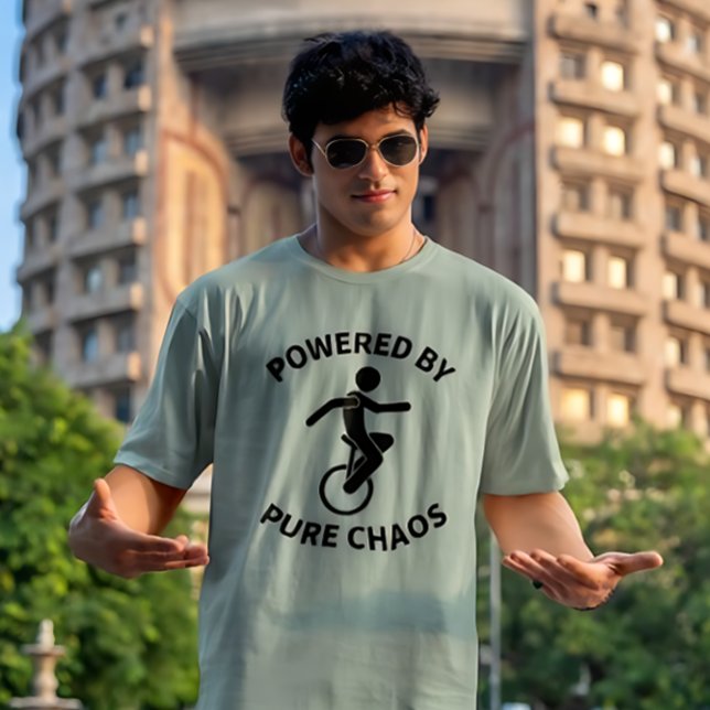 Camiseta Unicycle – Powered By Pure Chaos | Funny Cycling (Subido por el creador)